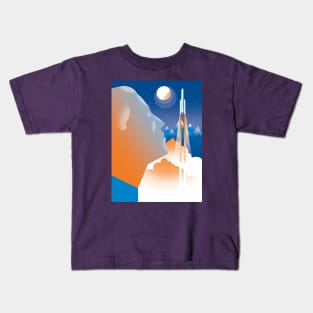 Rocket launch man Kids T-Shirt